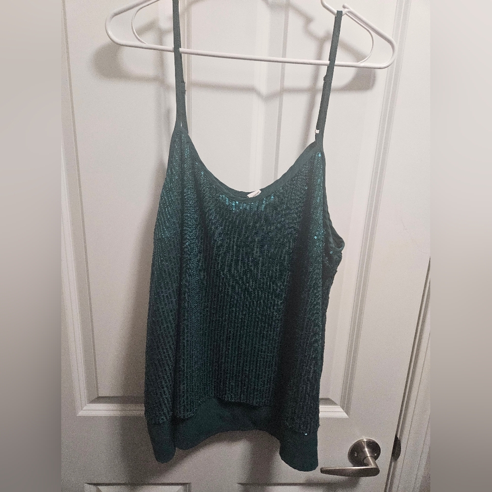Elegant Green Sequin Women's Top